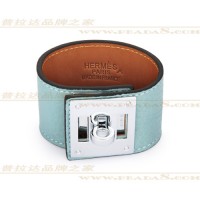 Hermes Kelly Dog Blue Bracelet With Silver